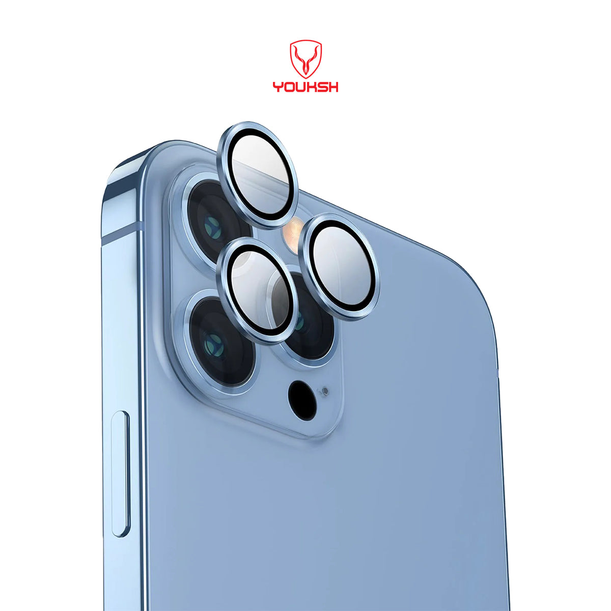 YOUKSH IPhone 13 Pro Max/13 Pro Camera Ring Glass Protector.