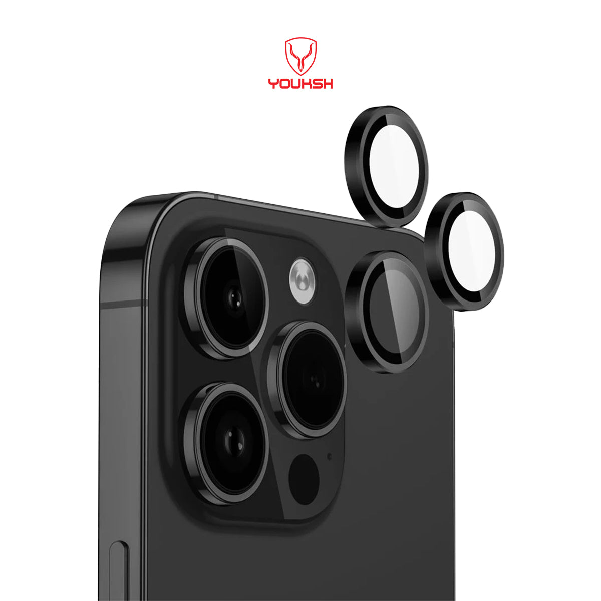 YOUKSH IPhone 13 Pro Max/13 Pro Camera Ring Glass Protector.