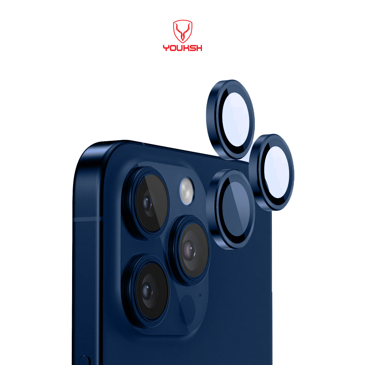 YOUKSH IPhone 15 Pro Max/15 Pro Camera Ring Glass Protector.