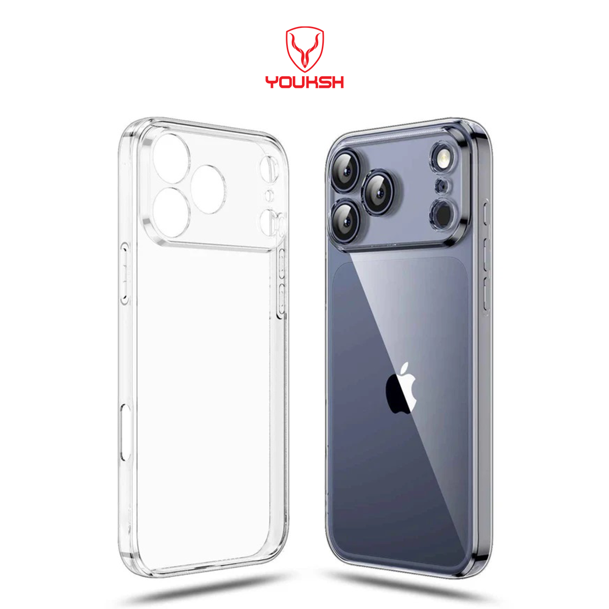YOUKSH Ultra Thin Transparent Case For iPhone 17 Pro, Medium Firmness Silicone Cover For iPhone 17 Pro.