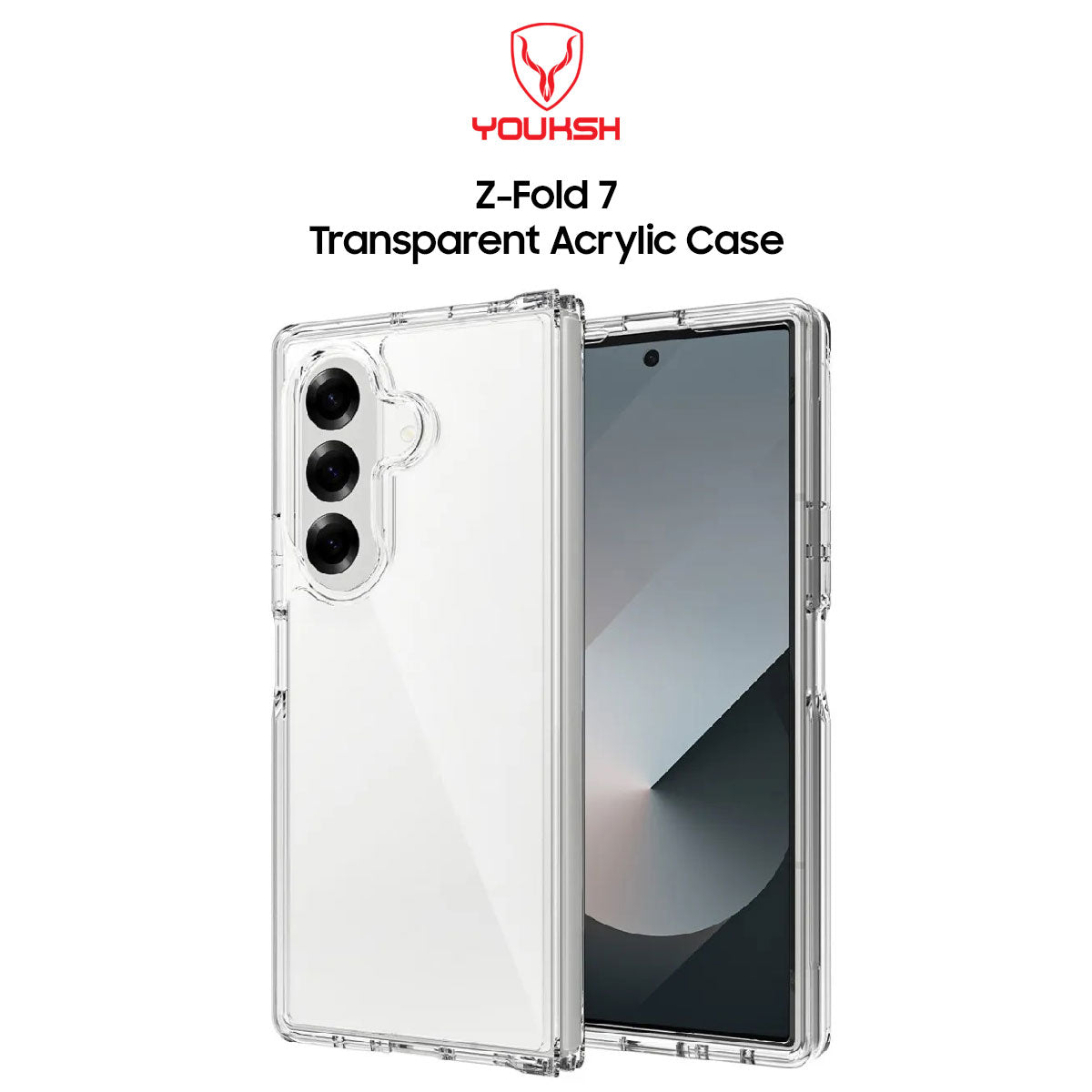 YOUKSH Samsung Z-Fold 7 Acrylic Case, Anti Yellow Form Back.