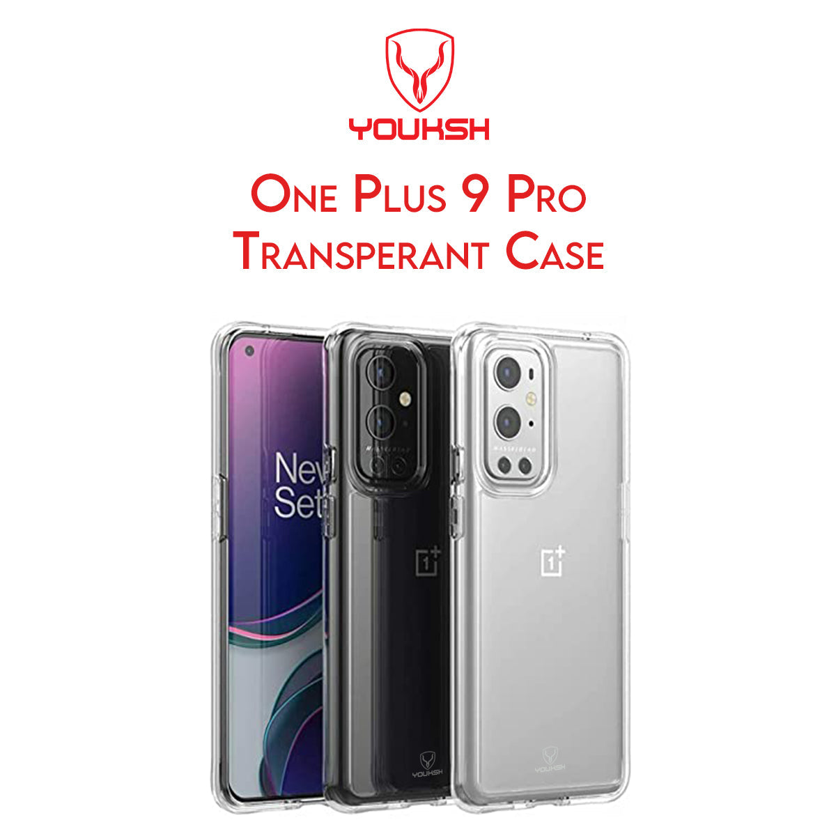 YOUKSH OnePlus 9 Pro Transparent Cover - OnePlus 9 Pro Transparent Jelly Back Cover - OnePlus 9 Pro Soft Shock Proof Transparent Back Pouch - OnePlus 9 Pro Crystal Clear Cover - OnePlus 9 Pro Silicone Cover.