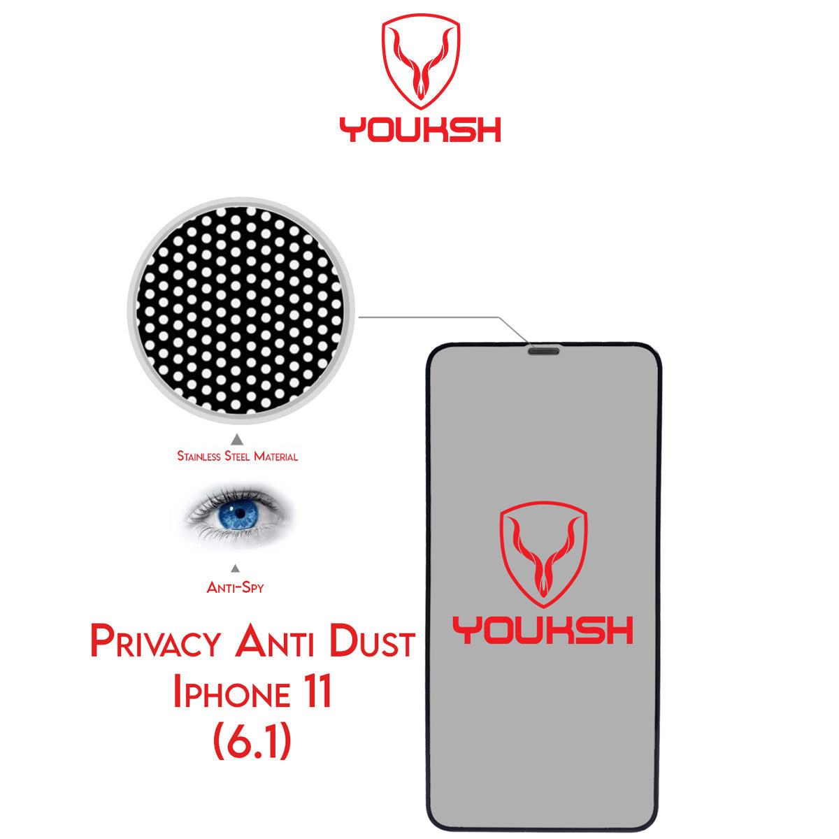 Apple iPhone 11 Privacy Anti Dust Glass Protector