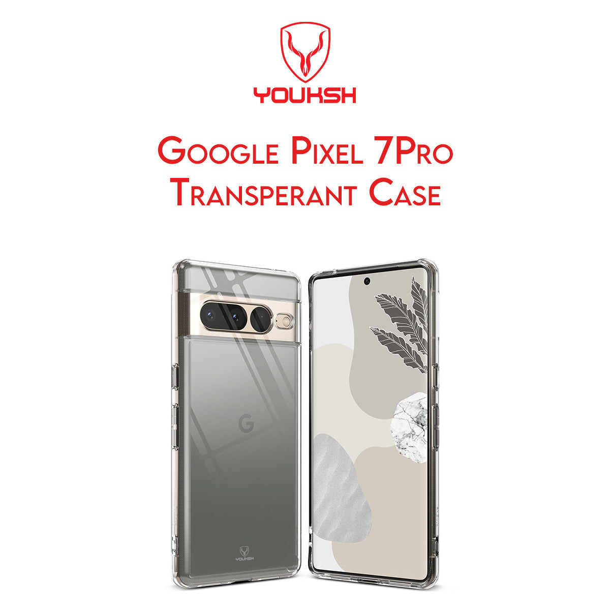 YOUKSH Google Pixel 7 Pro Transparent Cover - Google Pixel 7 Pro Transparent Jelly Back Cover - Google Pixel 7 Pro Soft Shock Proof Transparent Back Pouch - Google Pixel 7 Pro Crystal Clear Cover - Google Pixel 7 Pro Silicone Cover.