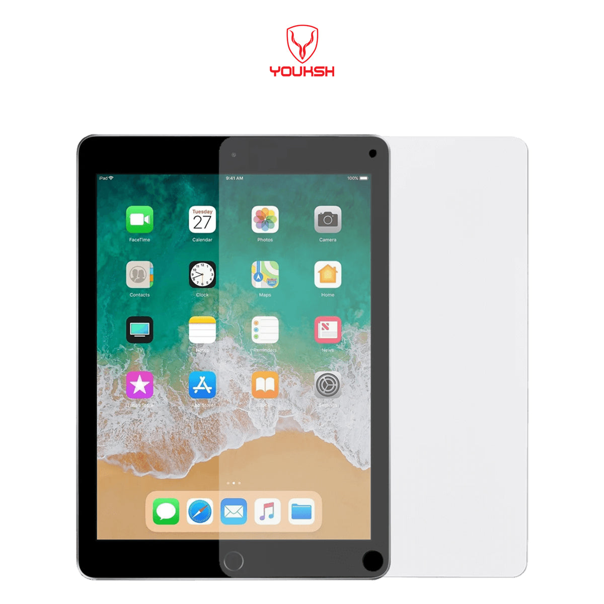 YOUKSH iPad Tempered Glass Protector For iPad 5th / 6th, iPad Pro 9.7 2016, iPad Air1 / Air 2 9.7