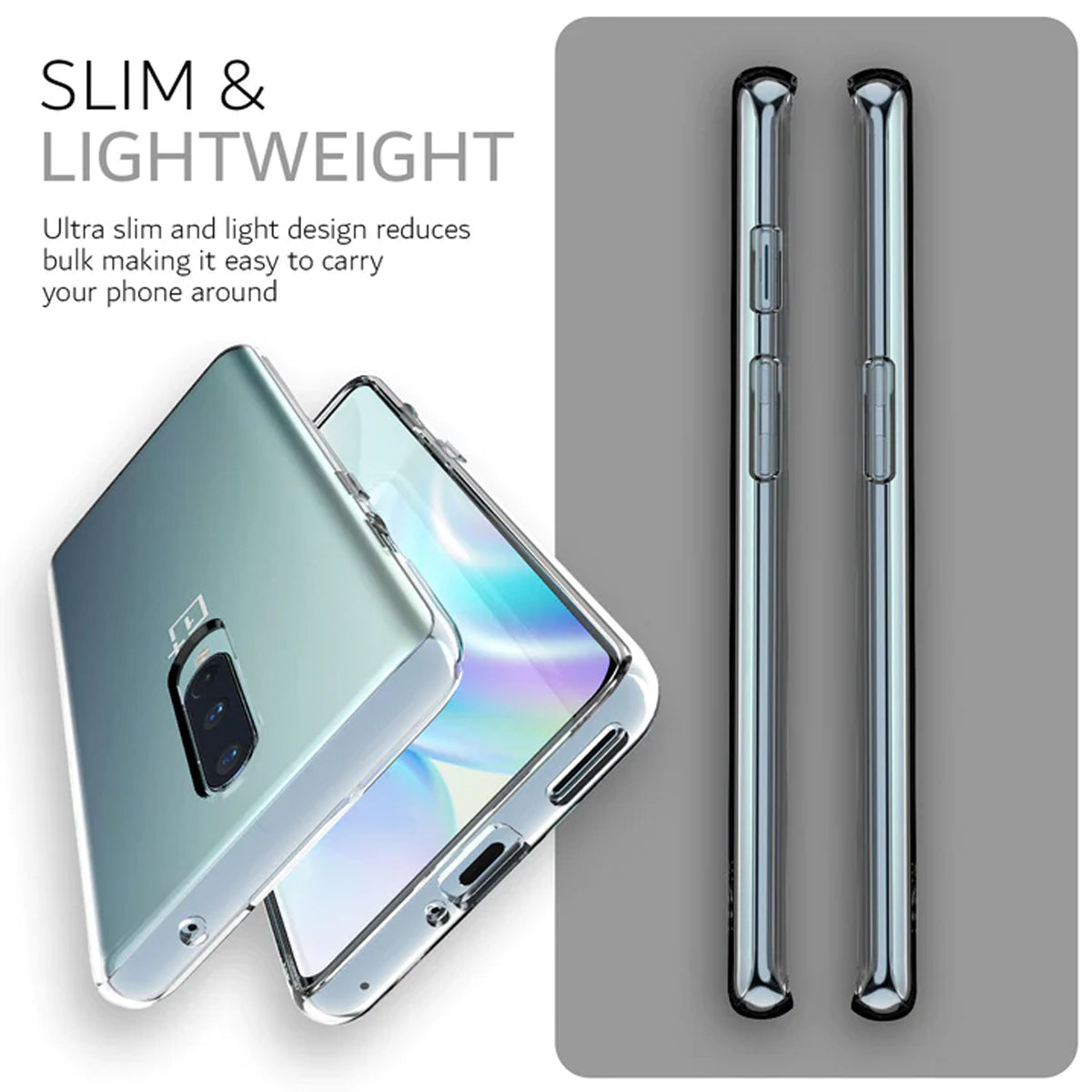 YOUKSH OnePlus 8 Transparent Cover - OnePlus 8 Transparent Jelly Back Cover - OnePlus 8 Soft Shock Proof Transparent Back Pouch - OnePlus 8 Crystal Clear Cover - OnePlus 8 Silicone Cover.