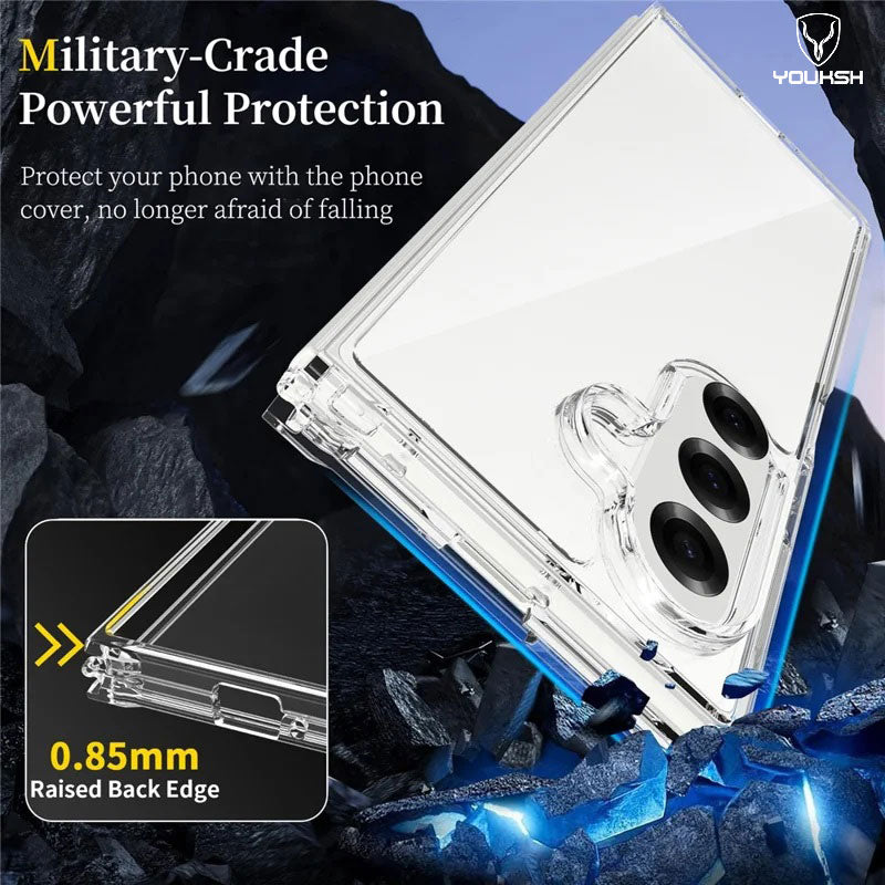 YOUKSH Samsung Z-Fold 7 Acrylic Case, Anti Yellow Form Back.