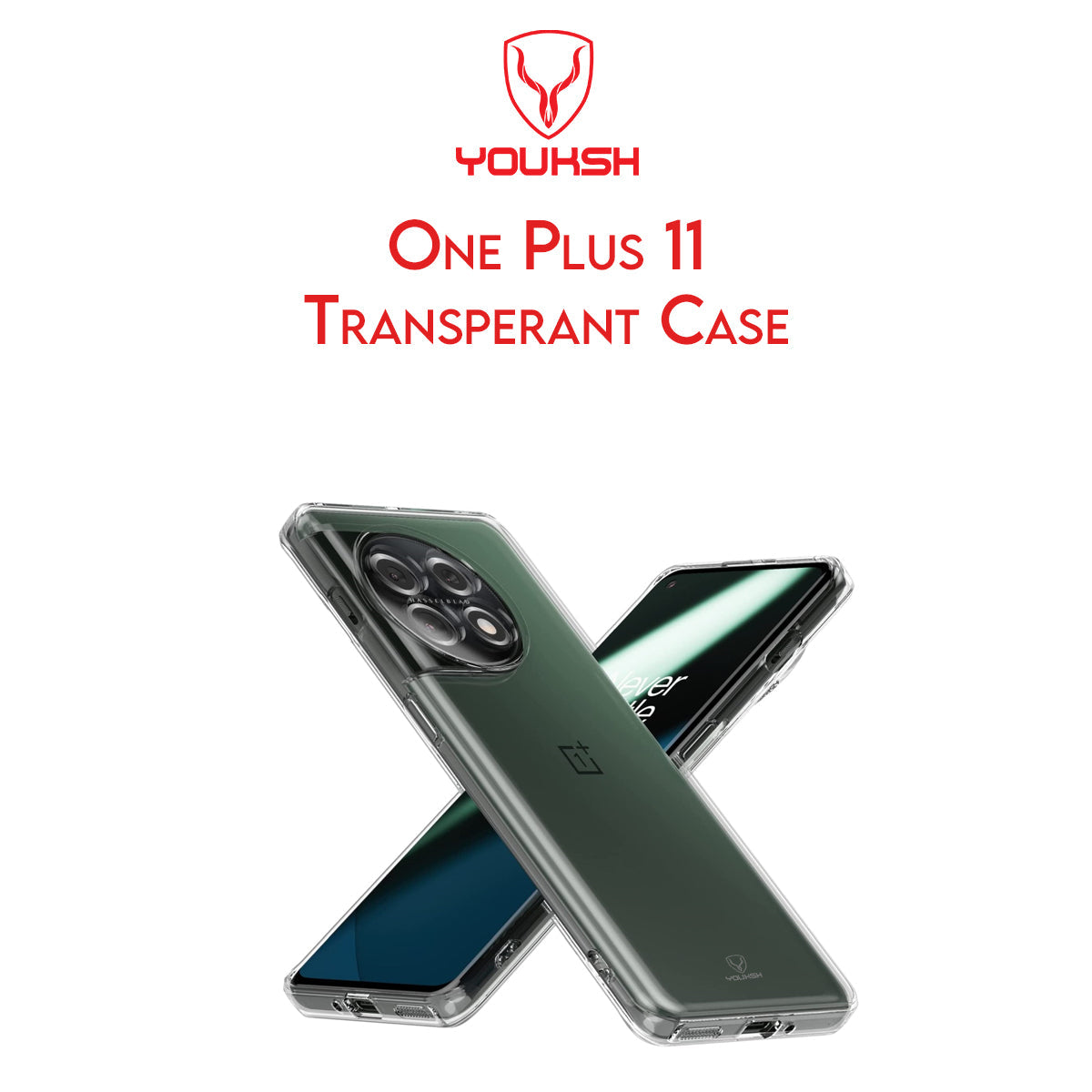 YOUKSH OnePlus 11 Transparent Cover - OnePlus 11 Transparent Jelly Back Cover - OnePlus 11 Soft Shock Proof Transparent Back Pouch - OnePlus 11 Crystal Clear Cover - OnePlus 11 Silicone Cover.