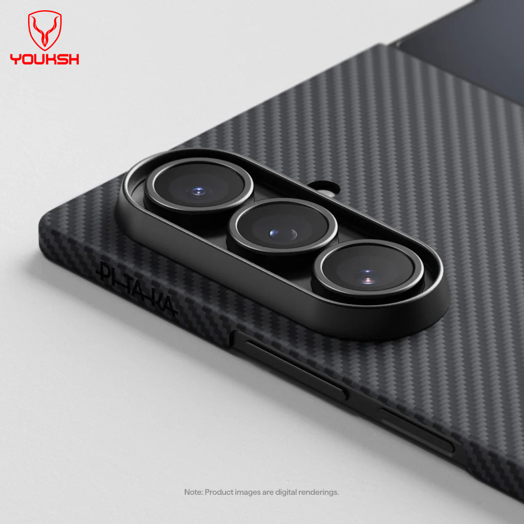 YOUKSH Z-Fold 7 Tactile Woven Case, Carbon Thin Case IP 17 Pro