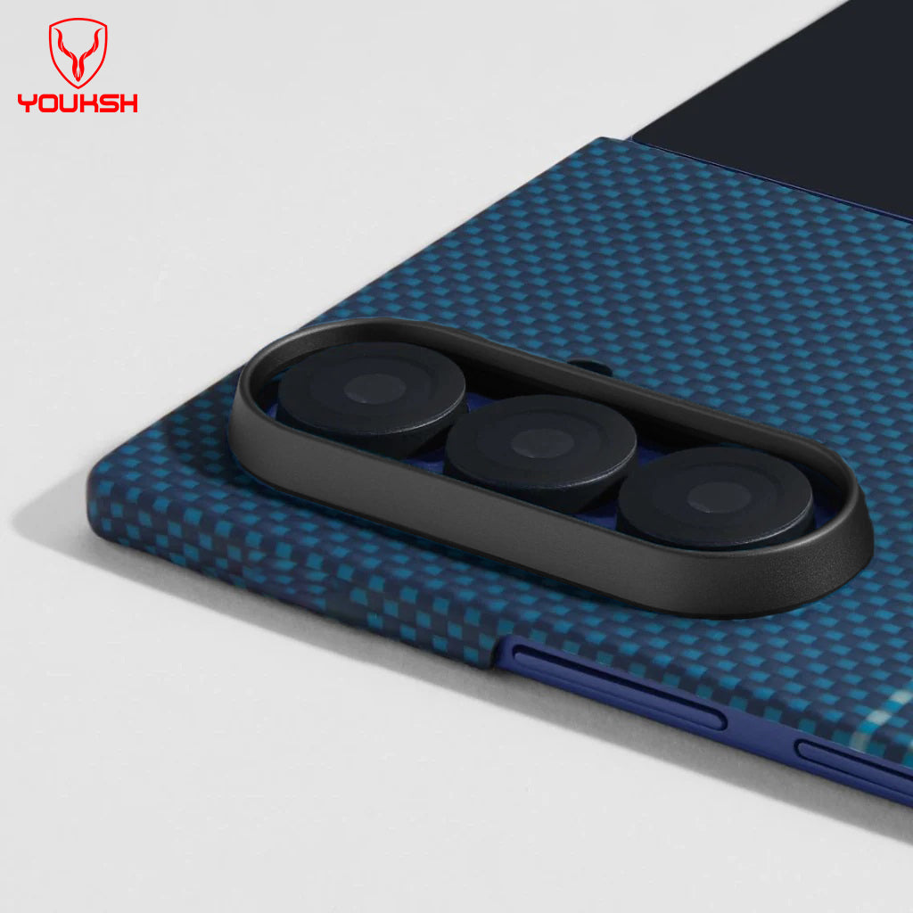 YOUKSH Z-Fold 7 Tactile Woven Case, Carbon Thin Case IP 17 Pro