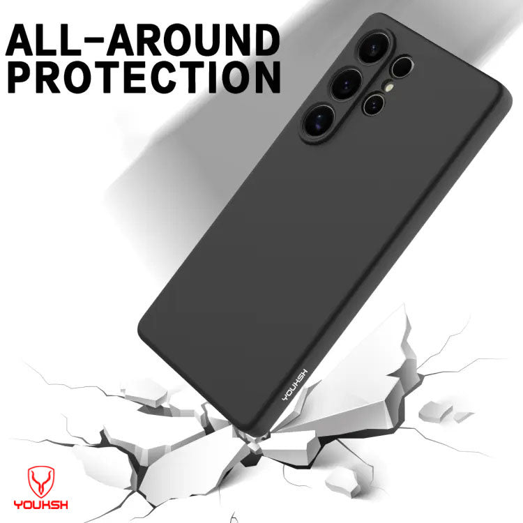 YOUKSH Samsung S26 Ultra Black Silicon Case.