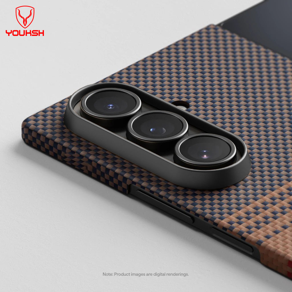 YOUKSH Z-Fold 7 Tactile Woven Case, Carbon Thin Case IP 17 Pro