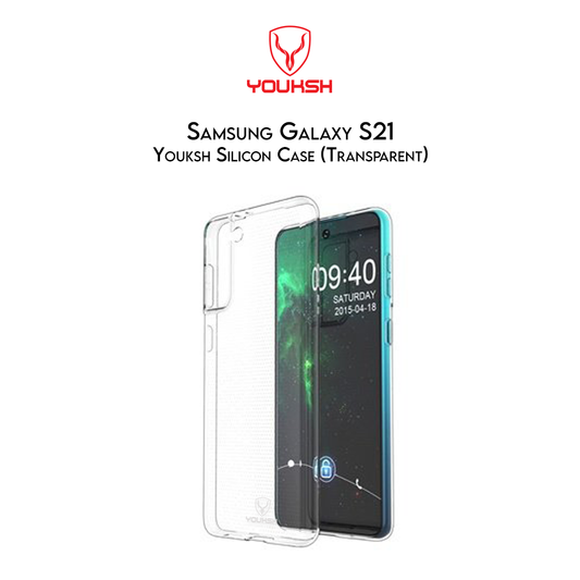 YOUKSH Samsung Galaxy S21 - Soft Shock Proof Transparent Jelly Back Cover - Transparent Case.