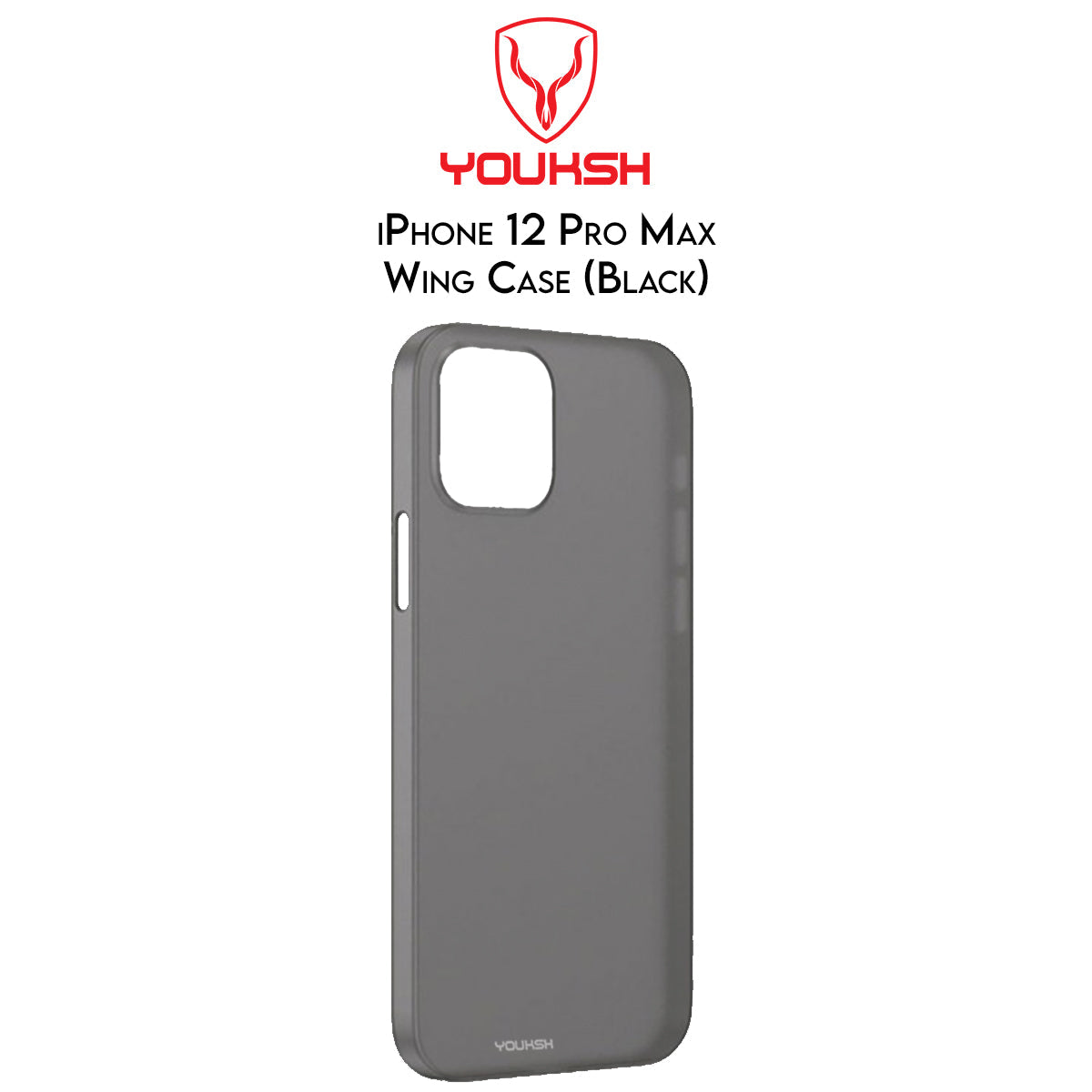 Youksh Wing Case For Apple Iphone 12 Pro Max (6.7) - Ultra Thin Lightweight - Paper Back Cover for Iphone Series. (Black)