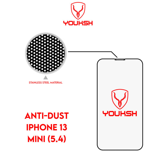 YOUKSH Apple iPhone 13 Mini (5.4) - YOUKSH Anti Dust Glass Protector - With YOUKSH Installation kit.