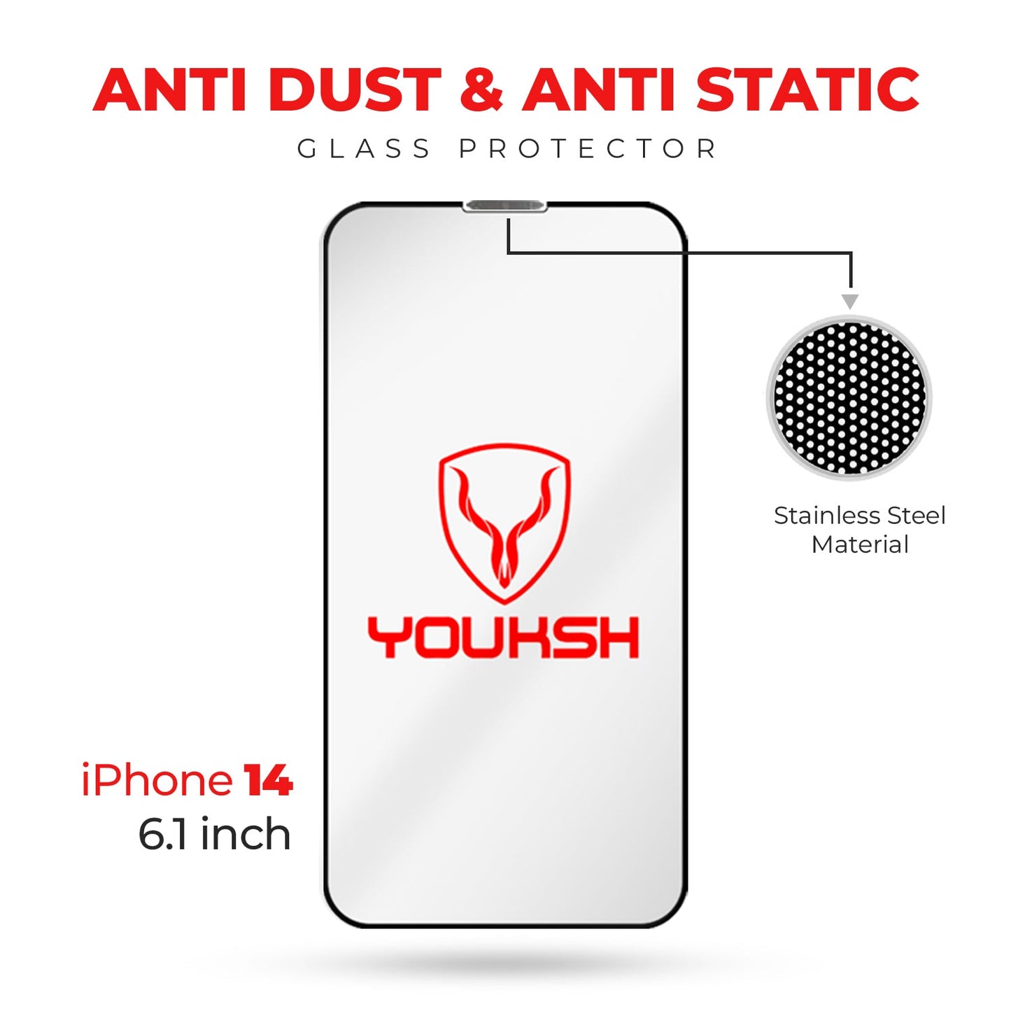 Apple iPhone 14 (6.1) Anti Dust Clear Glass Protector