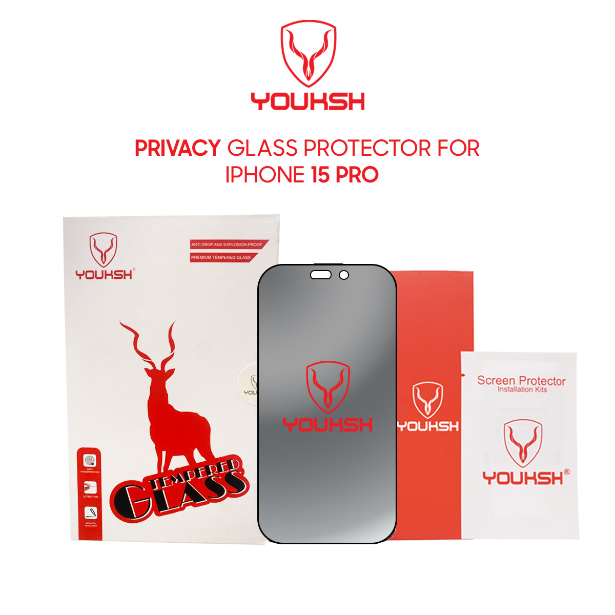 Apple iPhone 15 Pro Privacy Glass Protector (360 Degree)