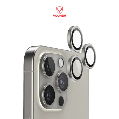YOUKSH IPhone 15 Pro Max/15 Pro Camera Ring Glass Protector.