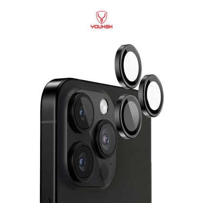 YOUKSH IPhone 16 Pro Max/16 Pro Camera Ring Glass Protector.