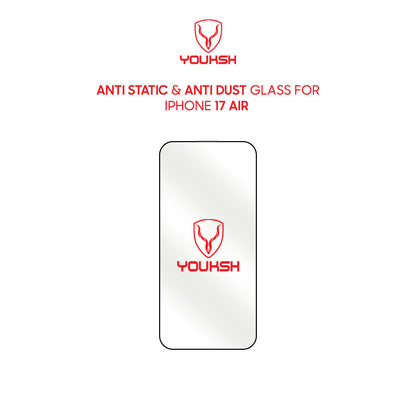 Youksh Anti-Dust Glass for iPhone 17 Air – Dustproof Edge & Speaker Screen Protector, 9H Tempered