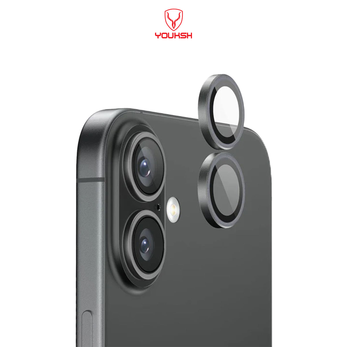 YOUKSH IPhone 17 Camera Ring Glass Protector.