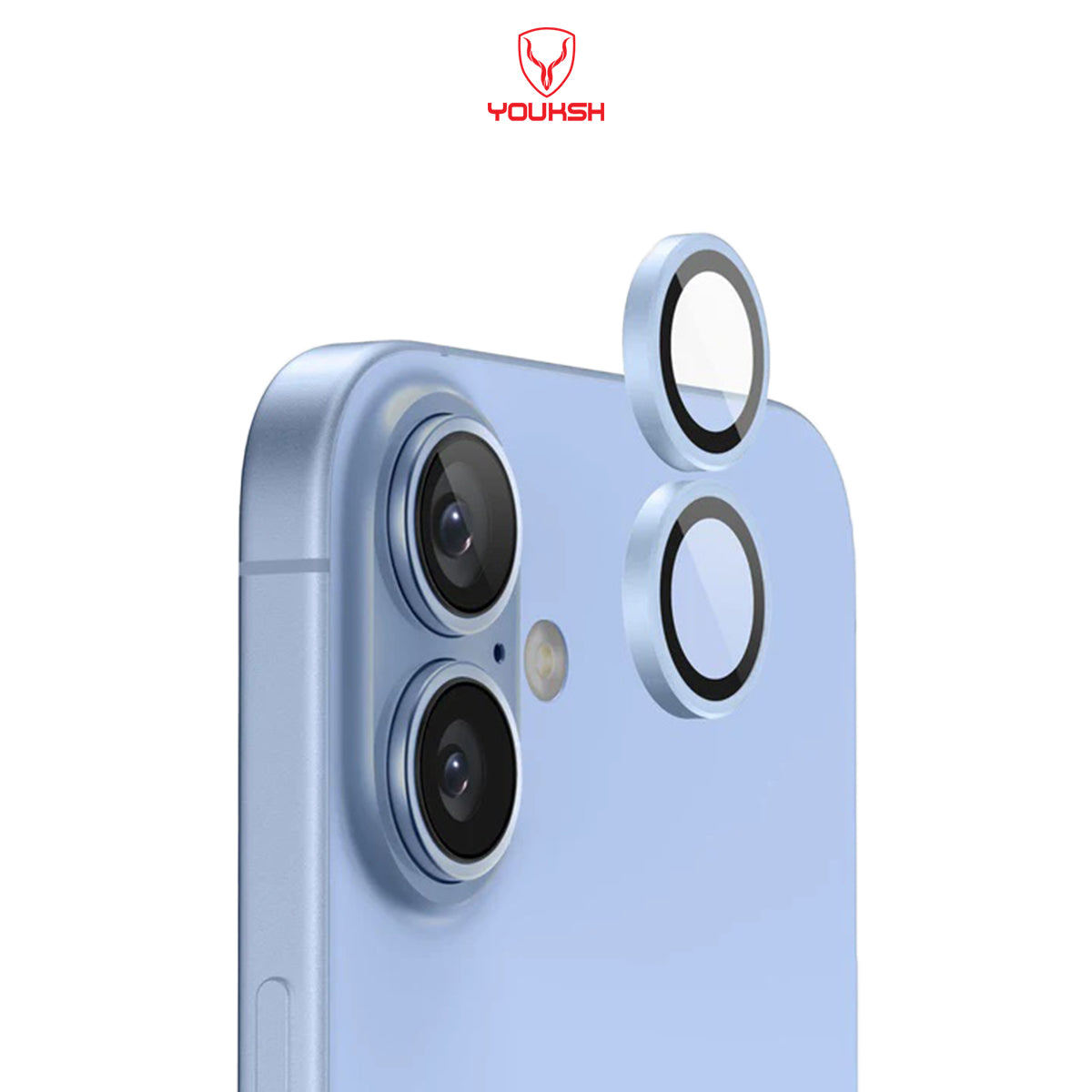 YOUKSH IPhone 17 Camera Ring Glass Protector.