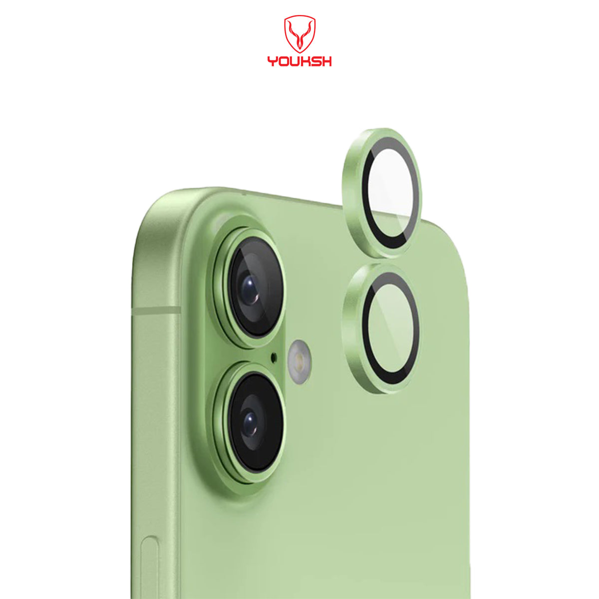 YOUKSH IPhone 17 Camera Ring Glass Protector.