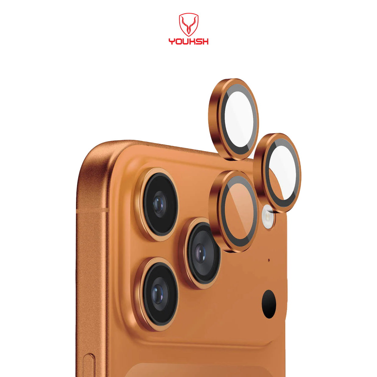 YOUKSH IPhone 17 Pro Camera Ring Glass Protector.