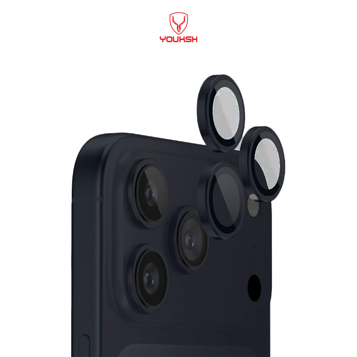 YOUKSH IPhone 17 Pro Camera Ring Glass Protector.