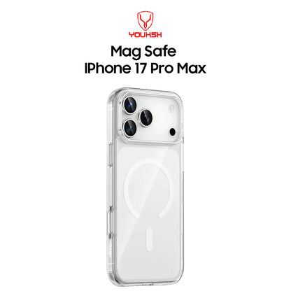 Youksh MagSafe Transparent Case for iPhone 17 Pro Max – Durable Shockproof Clear Case with MagSafe Charging Support
