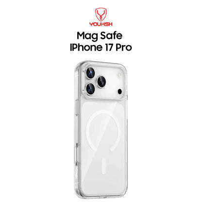 Youksh MagSafe Transparent Case for iPhone 17 Pro – Slim Shockproof Clear Cover with Strong Magnetic Alignment