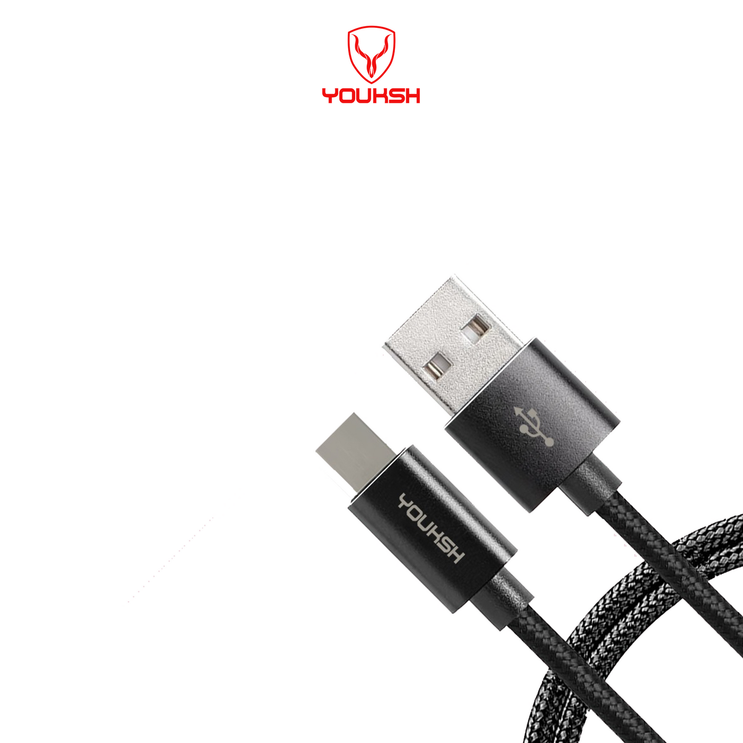 YOUKSH Mark-C Power Bank Cable - Fast Transmission - High Quailty - 20cm - Non Breakable Power Bank Cable - Android.