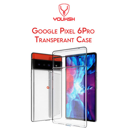 YOUKSH Google Pixel 6 Pro Transparent Cover - Google Pixel 6 Pro Transparent Jelly Back Cover