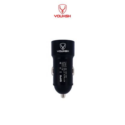 YOUKSH Car Charger - Qualcomm Quick Car Charger 3.0 - Fast Charging Adopter.