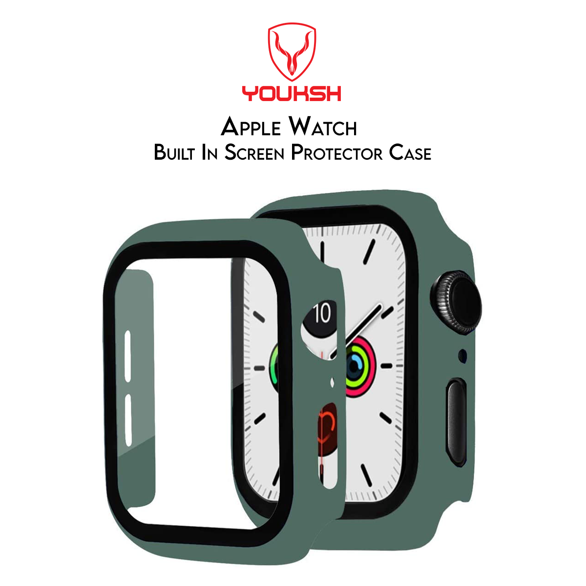 YOUKSH iWatch - 44MM Candy Tempered Glass Slim Bumper Case - 44MM Candy Slim Bumper Case - Full Protective - For iWatch Series 1/2/3/4/5/6.