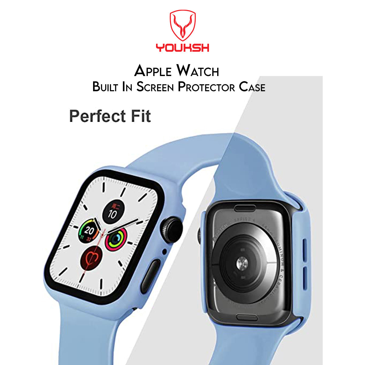 YOUKSH iWatch 45MM Candy Tempered Glass Slim Bumper Case - 45MM Candy Slim Bumper Case - Full Protective - For iWatch Series 7.