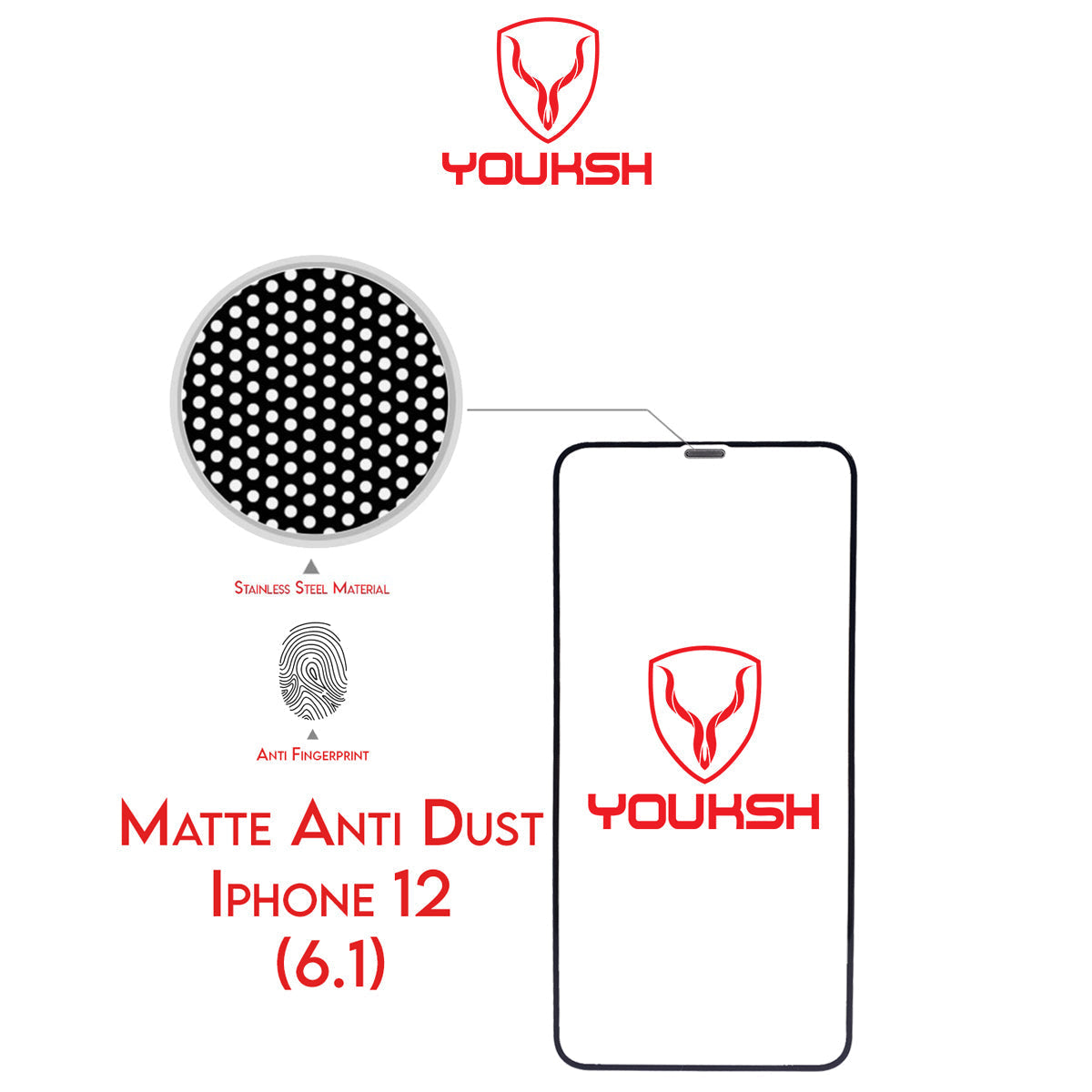 Apple iphone 12 - Matte Glass Protector (Anti Dust)