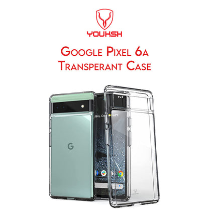 YOUKSH Google Pixel 6a Transparent Cover - Google Pixel 6a Transparent Jelly Back Cover - Google Pixel 6a Soft Shock Proof Transparent Back Pouch - Google Pixel 6a Crystal Clear Cover - Google Pixel 6a Silicone Cover.