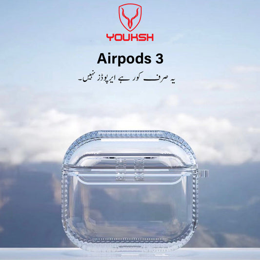 YOUKSH Airpods 3 Transparent Case - Airpods Generation 3 Transparent Silicone Cover - Airpods Generation 3 High Quality Transparent Case Only.