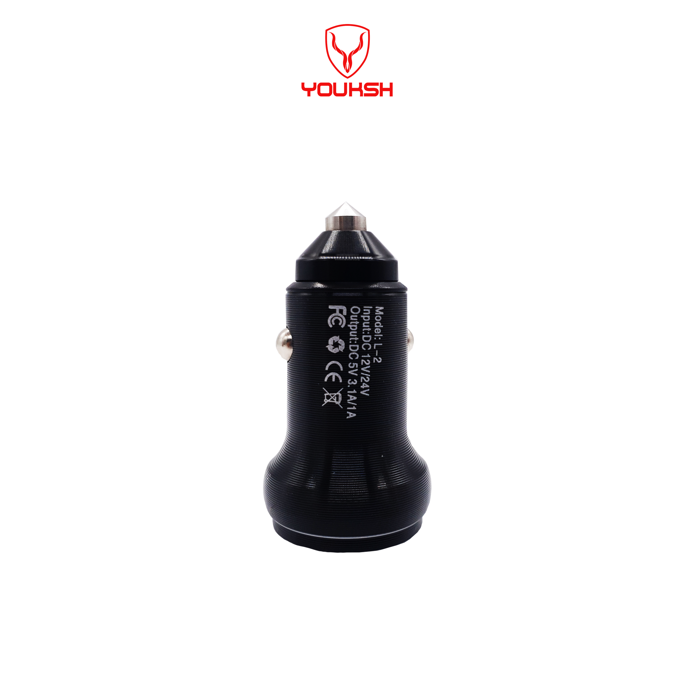 YOUKSH Car Charger - Dual USB Port Car Charger 3.1 & 1.0 - Fast Charging Adopter.