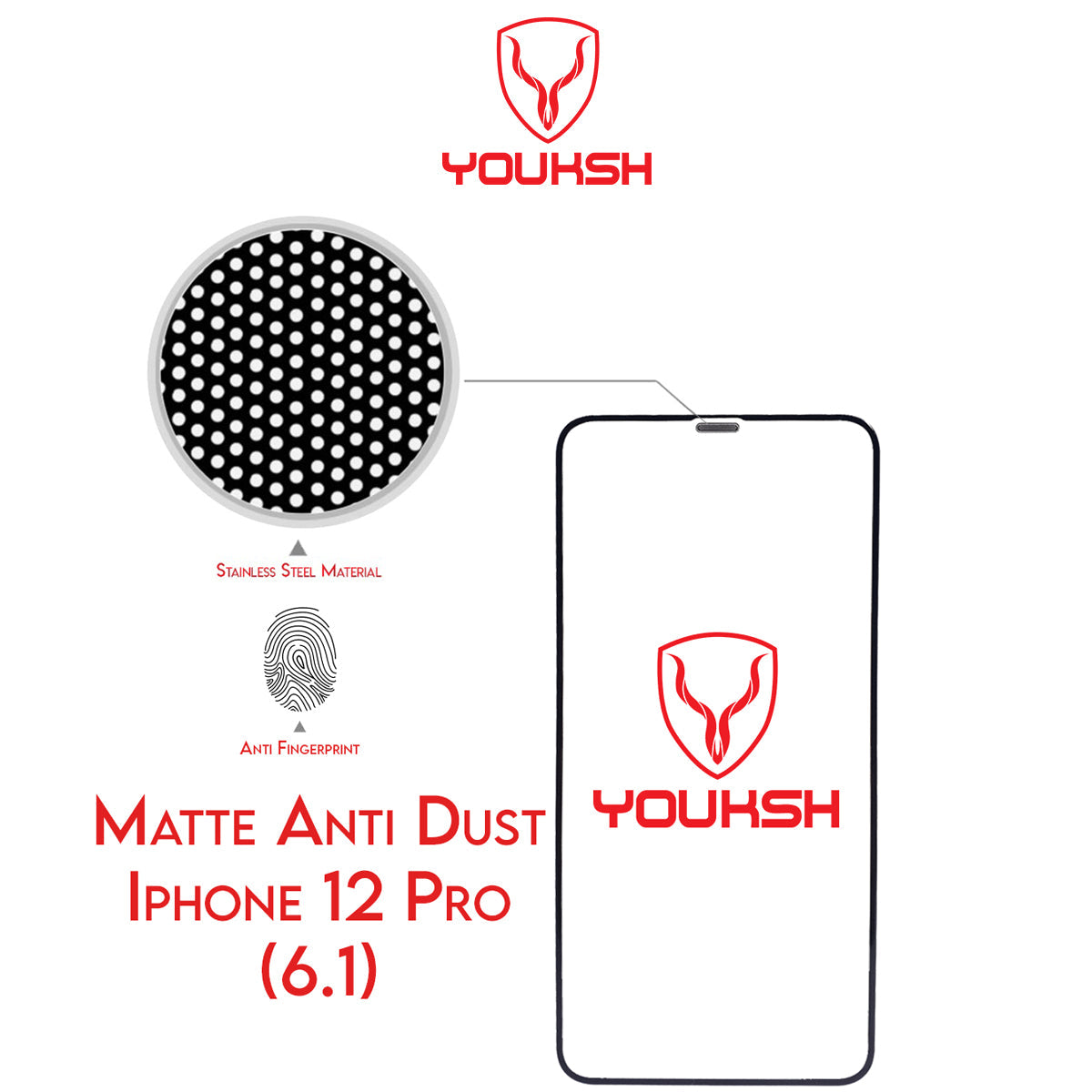 Apple iphone 12 Pro - Matte Glass Protector  (Anti Dust)