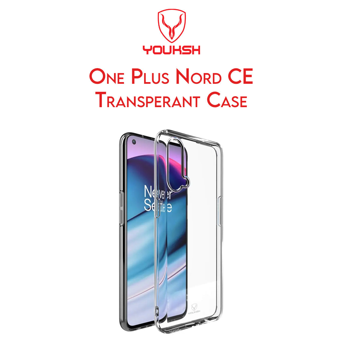 YOUKSH OnePlus Nord CE Transparent Cover - OnePlus Nord CE Transparent Jelly Back Cover - OnePlus Nord CE Soft Shock Proof Transparent Back Pouch - OnePlus Nord CE Crystal Clear Cover - OnePlus Nord CE Silicone Cover.