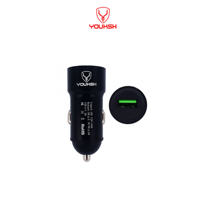 YOUKSH Car Charger - Qualcomm Quick Car Charger 3.0 - Fast Charging Adopter.