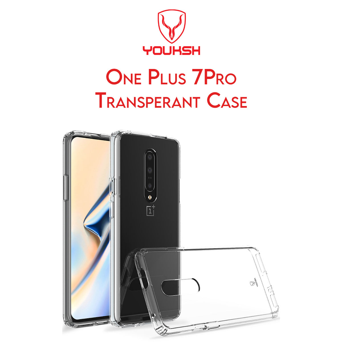 YOUKSH OnePlus 7 Pro Transparent Cover - OnePlus 7 Pro Transparent Jelly Back Cover - OnePlus 7 Pro Soft Shock Proof Transparent Back Pouch - OnePlus 7 Pro Crystal Clear Cover - OnePlus 7 Pro Silicone Cover.