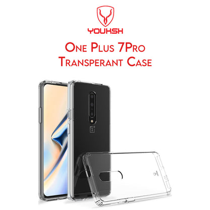 YOUKSH OnePlus 7 Pro Transparent Cover - OnePlus 7 Pro Transparent Jelly Back Cover - OnePlus 7 Pro Soft Shock Proof Transparent Back Pouch - OnePlus 7 Pro Crystal Clear Cover - OnePlus 7 Pro Silicone Cover.