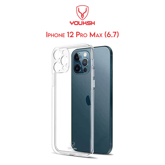 YOUKSH Apple IPhone 12 Pro Max (6.7) - Transparent Case - Transparent Camera Lens Protection Cover - Soft Shock Proof Jelly Back Transparent Cover.