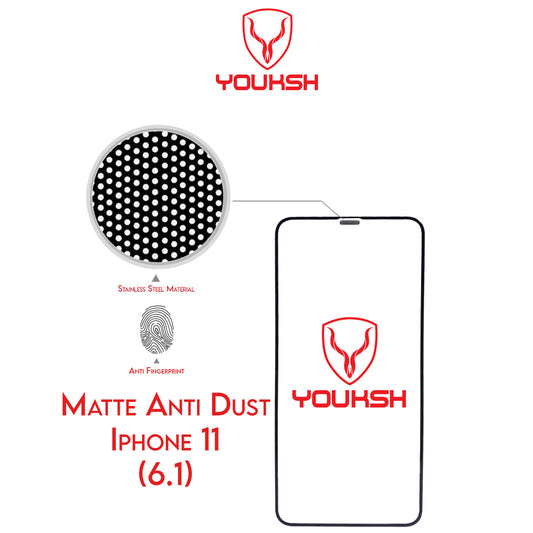 Apple iphone 11 - Matte Anti Dust Glass Screen Protector With Installation kit.