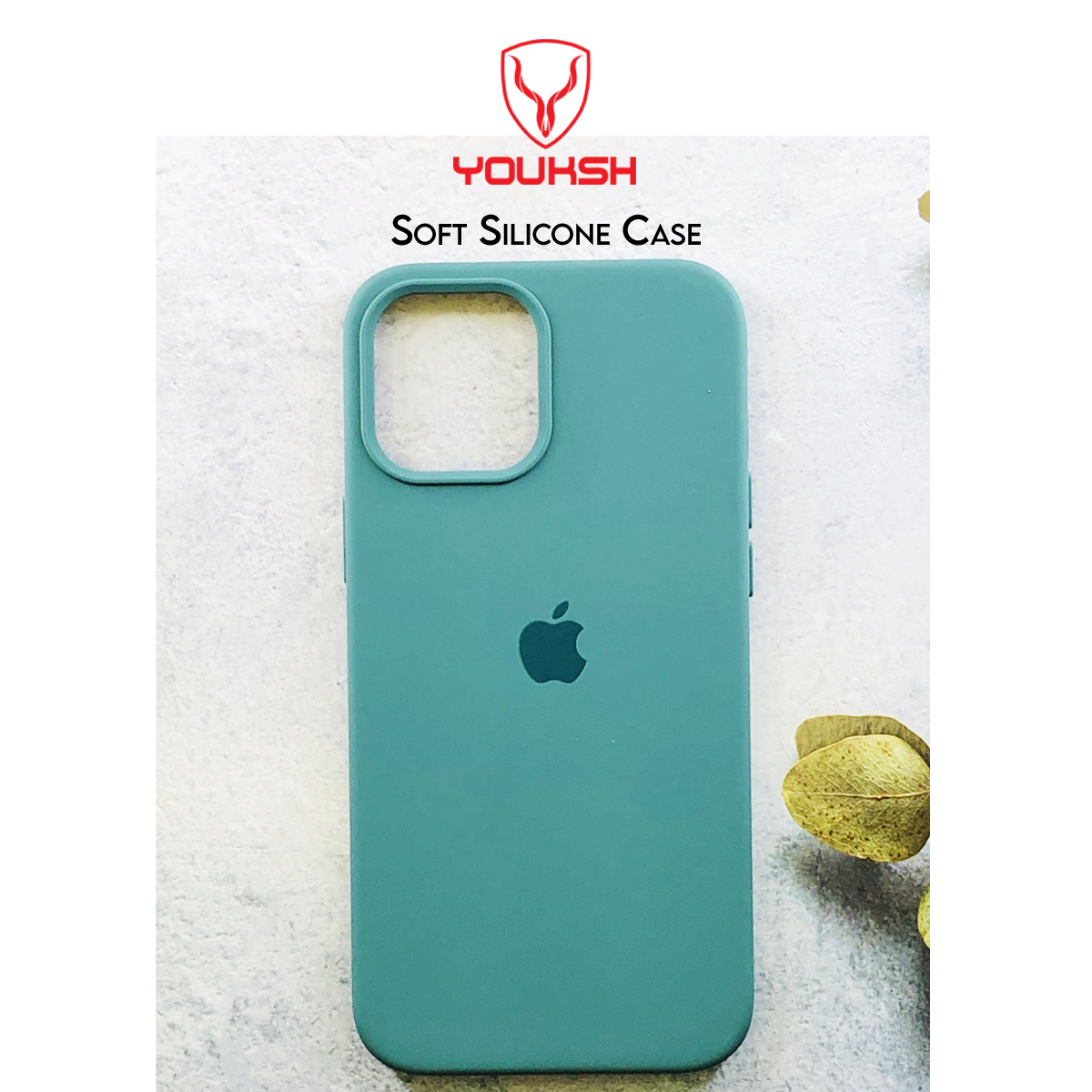 Apple iPhone 12 - Youksh Premium Ultra Slim Shockproof Liquid Silky Silicone Soft Rubber Comfortable Protective Case.