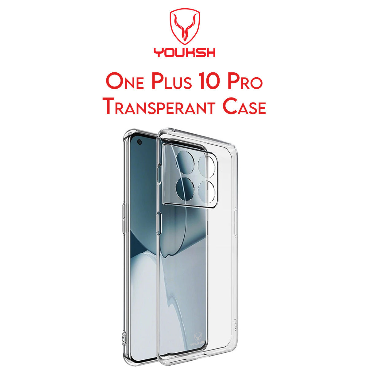 YOUKSH OnePlus 10 Pro Transparent Cover - OnePlus 10 Pro Transparent Jelly Back Cover - OnePlus 10 Pro Soft Shock Proof Transparent Back Pouch - OnePlus 10 Pro Crystal Clear Cover - OnePlus 10 Pro Silicone Cover.