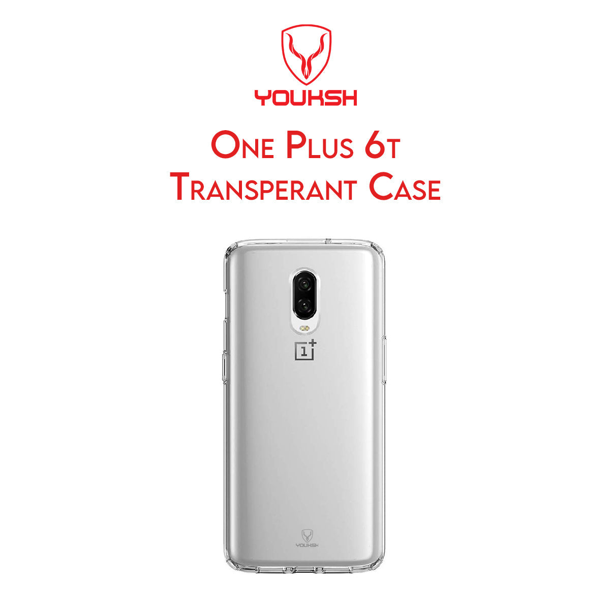 YOUKSH OnePlus 6T Transparent Cover - OnePlus 6T Transparent Jelly Back Cover - OnePlus 6T Soft Shock Proof Transparent Back Pouch - OnePlus 6T Crystal Clear Cover - OnePlus 6T Silicone Cover.